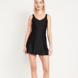 Old Navy Black Powersoft Athletic Dress with Built in Shorts Large Skort bottom